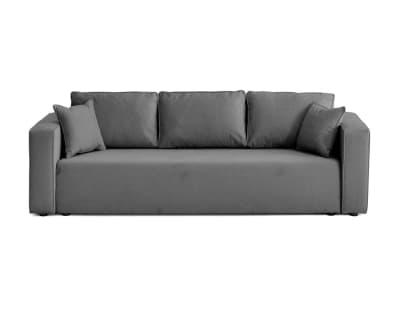 Canapé droit convertible 3 places en tissu gris foncé