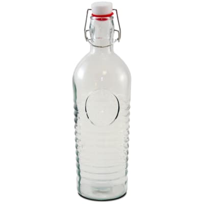 Bouteille d'eau en verre réutilisable bouchon clip 1l