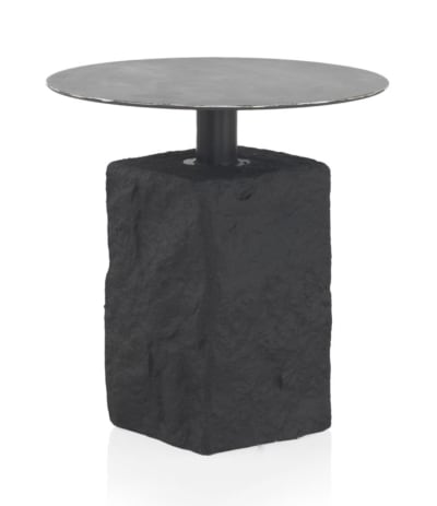 Table d'appoint ronde avec base en poly résine
