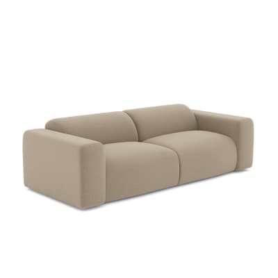 Canapé 4 places en tissu bouclette taupe