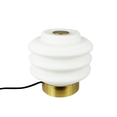 Lampe à poser en verre laiton