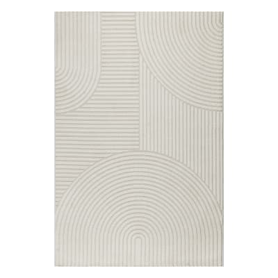 Tapis poils courts arches scandinaves, crème, 140 x 200 cm