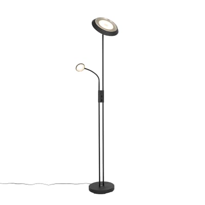 Lampadaire noir avec led et liseuse orientable