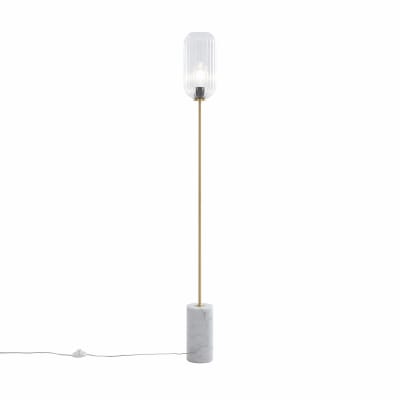 Lampadaire art déco laiton avec verre transparent