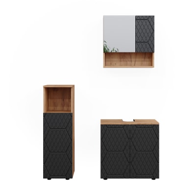 Meubles bain 3 pièces anthracite 80x58.6