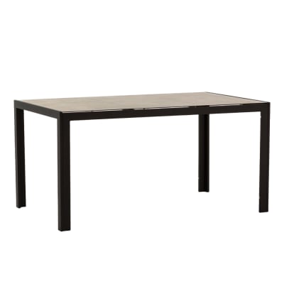 Table rectangulaire 150x90 cm pour intérieur/extérieur noir/pierre
