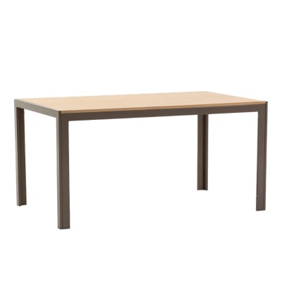 Table rectangulaire 150x90 cm avec plateau mdf taupe/bois