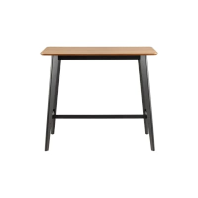 Table de bar scandinave en bois et métal noir 4 places l120