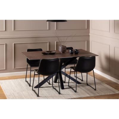 Table rectangulaire en céramique 6 places l160 marron