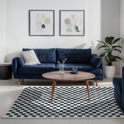 Tapis à poil haut doux et confortable bleu 120 x 170 cm