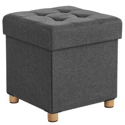 Poufs coffre de rangement pliable 38 x 38 x 40 cm gris