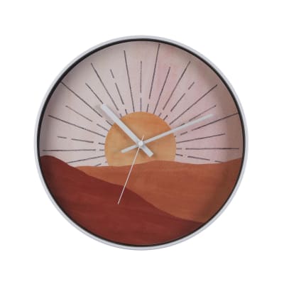 Horloge murale en verre orange