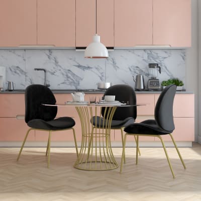 Chaise de salle à manger en velours noir