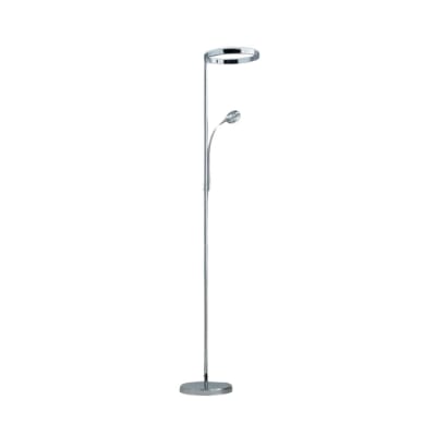 Lampadaire en métal, aluminium et acrylique argenté / chromé 180 cm