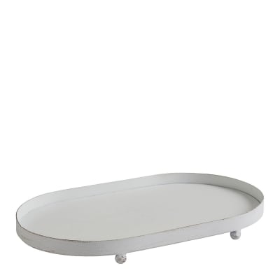 Plateau ovale en métal - 25 x 15 x 2,5 cm