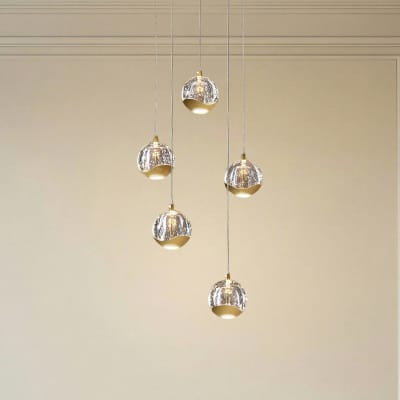 Suspension en verre en verre transparent
