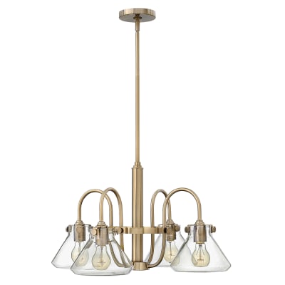 Lustre en verre et métal caramel brossé