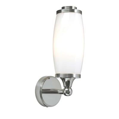 Applique murale en aluminium et verre chrome poli