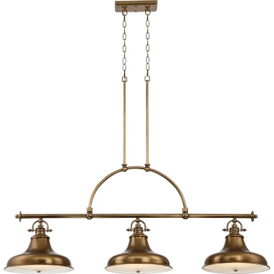 Suspension en métal et verre laiton vieilli