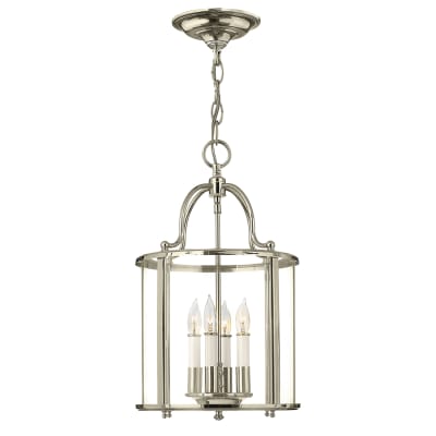 Suspension en métal et verre transparent nickel poli