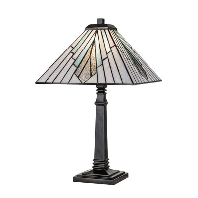 Lampe de table verre et acier bronze vintage 50,4 cm de hauteur