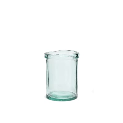 Vase verre recyclé bleu 15x15x20cm