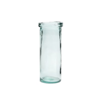 Vase verre recyclé bleu 15x15x36cm