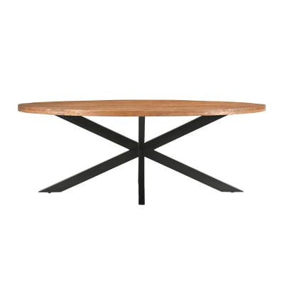 Table à manger ovale 8/10 personnes 210 cm en bois massif