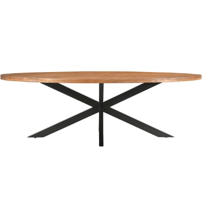 Table à manger ovale 10 personnes 240 cm en bois massif