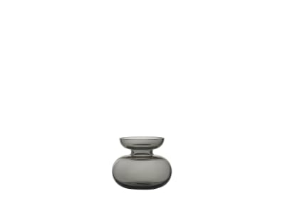 Vase en verre soufflé à la bouche gris cendre