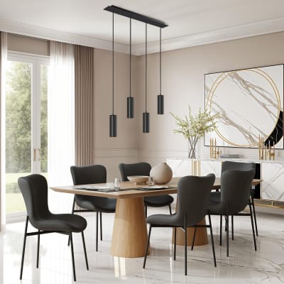 Plafonnier 4 lampes gu10 40 w câbles réglables style industriel