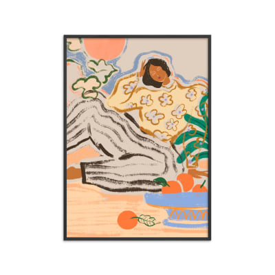 Affiche ''Lazy Days'' Cadre noir - 30x40 cm