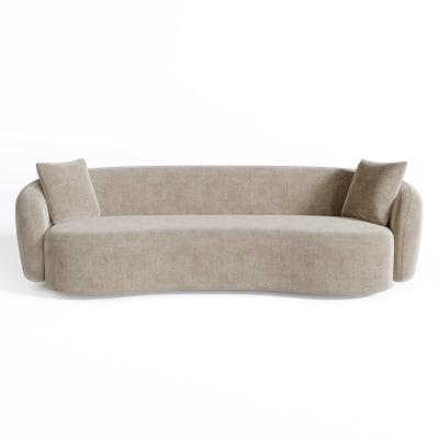 Canapé 3 places en tissu tramé toucher doux taupe