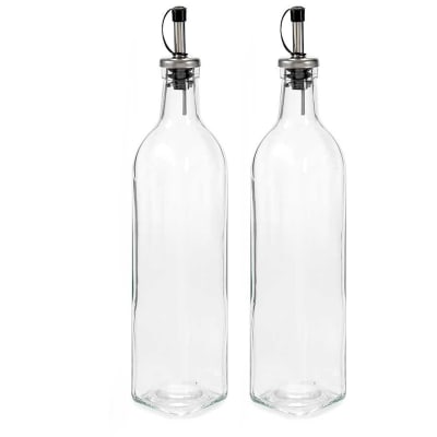 Set huilier + vinaigrier en verre avec bouchon acier 50cl
