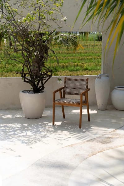 Chaise de salle à manger bois de teck recyclé marron 54x58x80cm