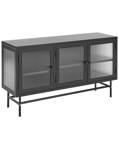 Armoire vitrine métal 115 cm 35 cm noir