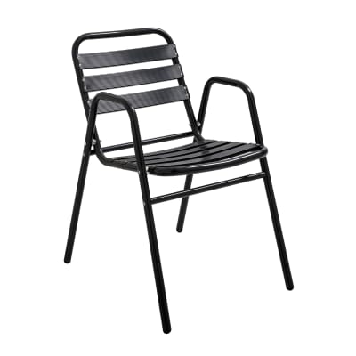 Chaise de jardin empilable en aluminium noire
