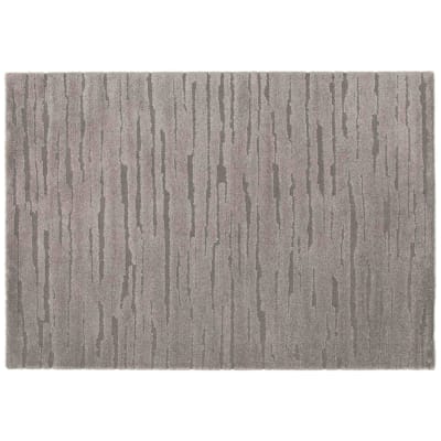 Tapis rectangulaire à poils ras motif uni gris 160 x 230 cm