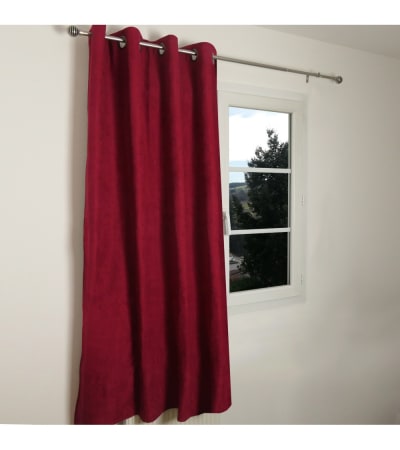 Rideau thermique occultant jacquard 140/180 cm - Rouge