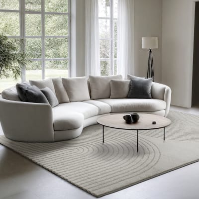 Tapis scandinave moderne salon, gris, 240 x 340 cm