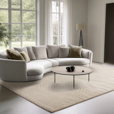 Tapis scandinave moderne salon, beige, 240 x 340 cm