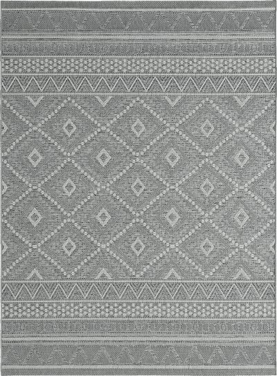 Tapis extérieur intérieur cuisine plate terrasse, gris, 67 x 180 cm