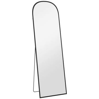 Miroir sur pied - miroir mural rectangulaire arrondi - alu. Noir