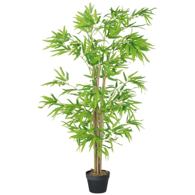 Bambou artificiel h.1,5 m 644 feuilles denses réalistes lichen pot