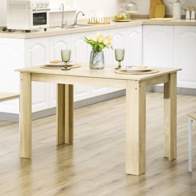 Table à manger grand plateau 2-4 personnes - aspect chêne clair