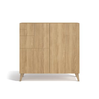 Meuble à chaussures en placard chêne pieds chêne 87x90x27 cm