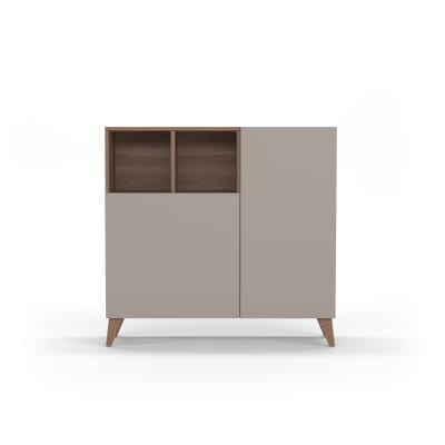Meuble à chaussures en placard noyer portes sable 87x90x27 cm