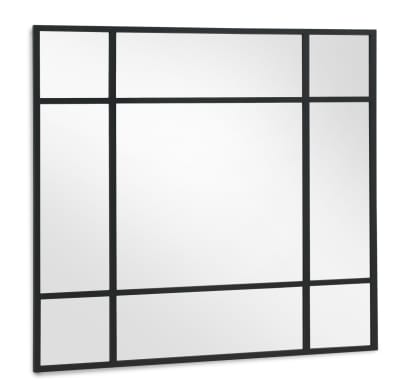 Miroir carré 100x100 carré structure métal noir