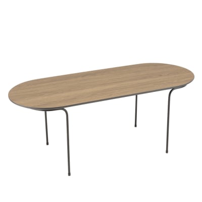Table basse rectangulaire angles arrondis 100x40cm pieds métal