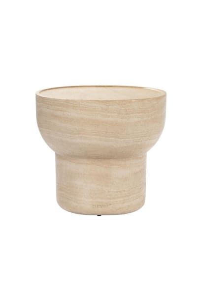 Table d'appoint ovale en béton aspect travertin